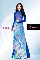 Vải áo dài hoa Oải Hương