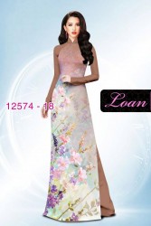 Vải áo dài hoa Oải Hương
