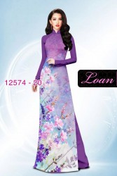 Vải áo dài hoa Oải Hương