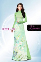 Vải áo dài hoa Oải Hương
