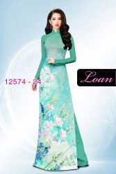 Vải áo dài hoa Oải Hương
