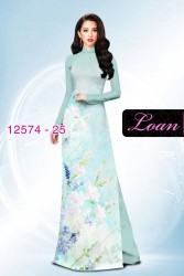 Vải áo dài hoa Oải Hương