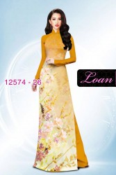 Vải áo dài hoa Oải Hương