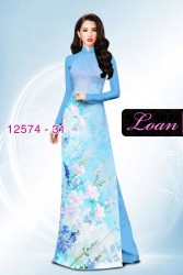 Vải áo dài hoa Oải Hương