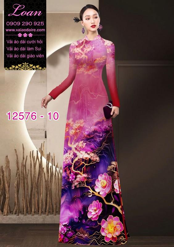 Vải áo dài hoa in 3D