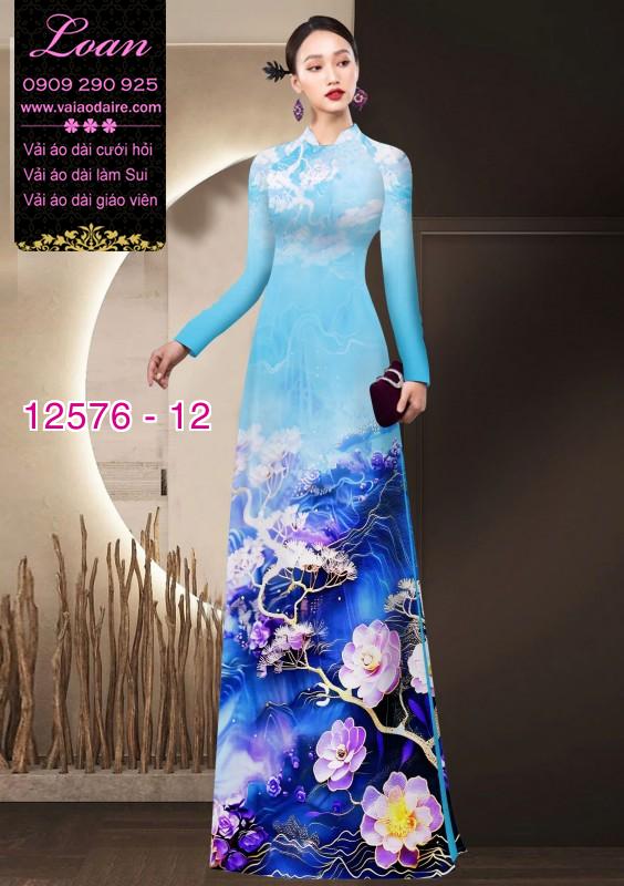 Vải áo dài hoa in 3D