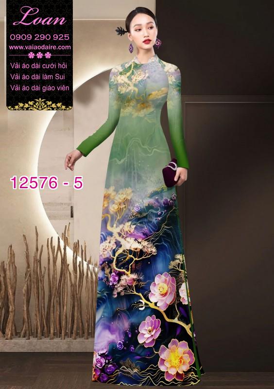 Vải áo dài hoa in 3D