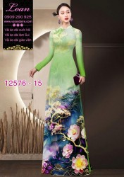 Vải áo dài hoa in 3D