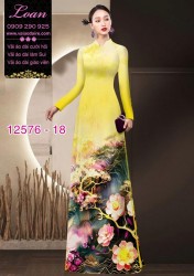Vải áo dài hoa in 3D