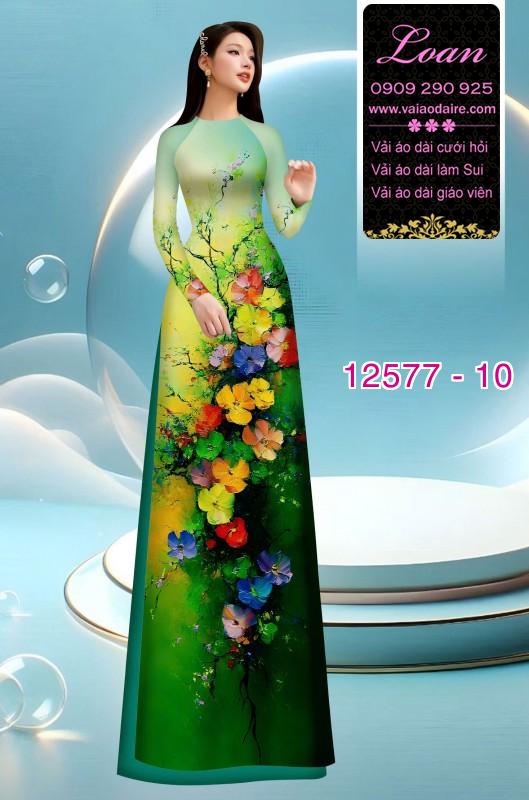 Vải áo dài hoa in 3D