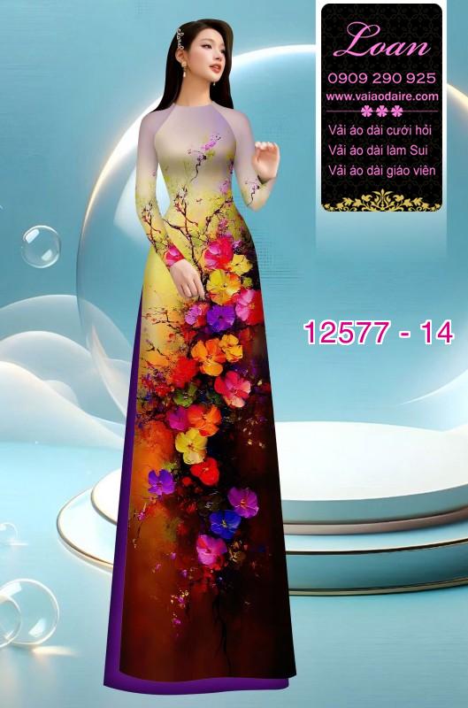 Vải áo dài hoa in 3D