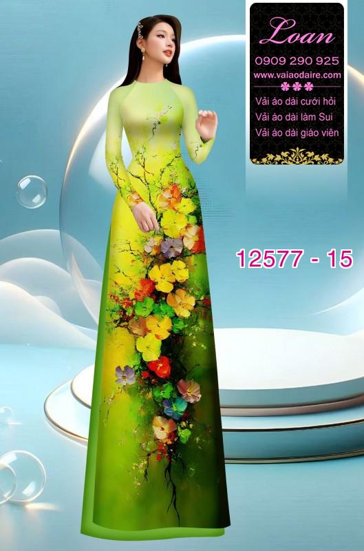 Vải áo dài hoa in 3D