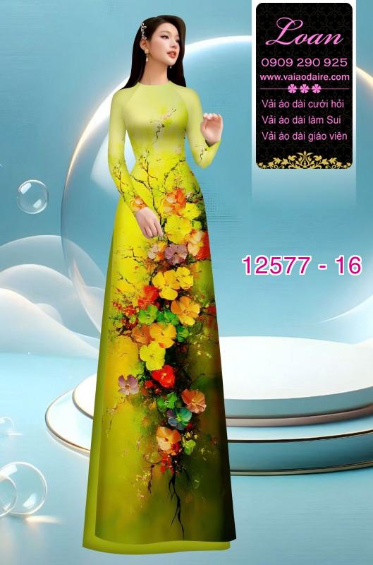 Vải áo dài hoa in 3D