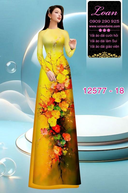 Vải áo dài hoa in 3D