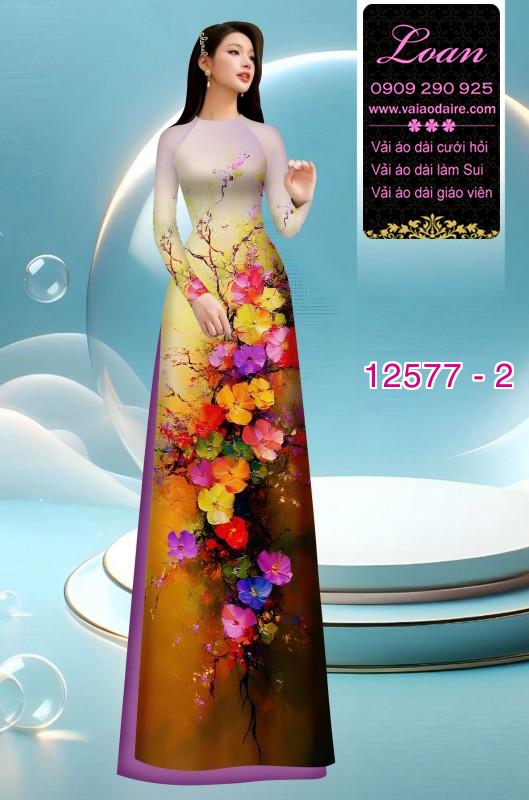Vải áo dài hoa in 3D