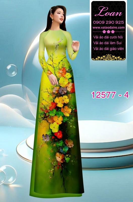 Vải áo dài hoa in 3D