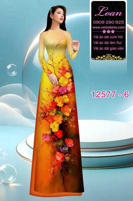 Vải áo dài hoa in 3D