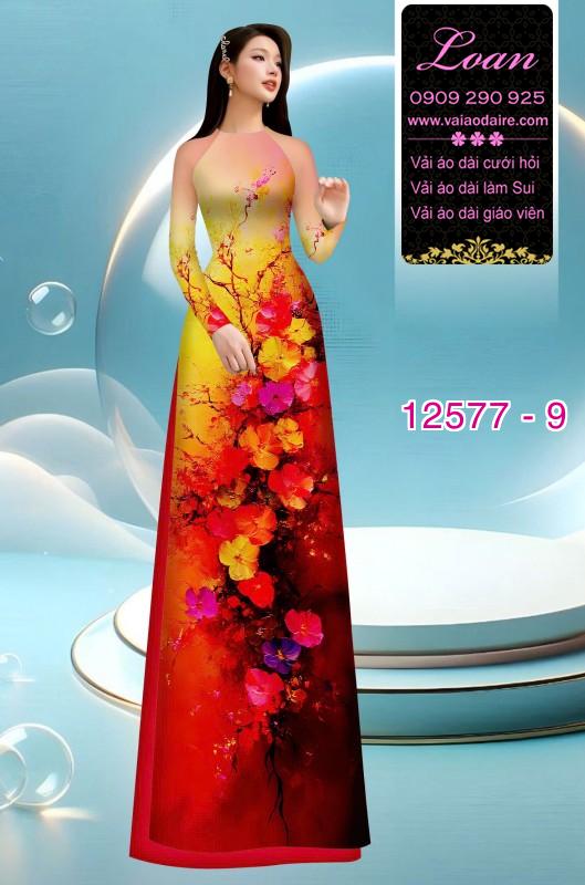 Vải áo dài hoa in 3D