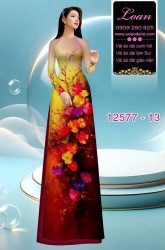 Vải áo dài hoa in 3D