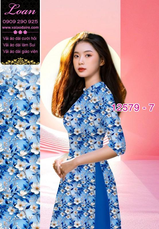 Vải áo dài hoa nhỏ toàn thân