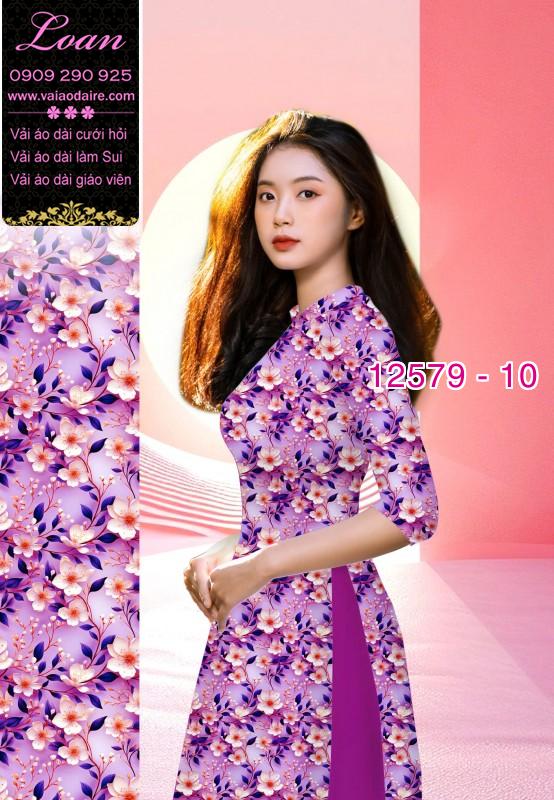 Vải áo dài hoa nhỏ toàn thân