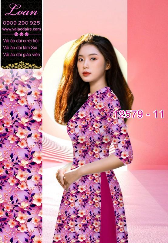 Vải áo dài hoa nhỏ toàn thân