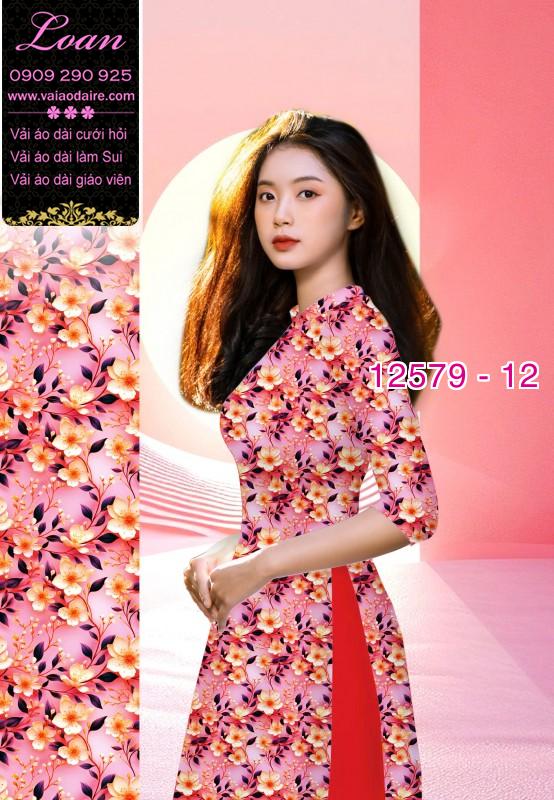 Vải áo dài hoa nhỏ toàn thân