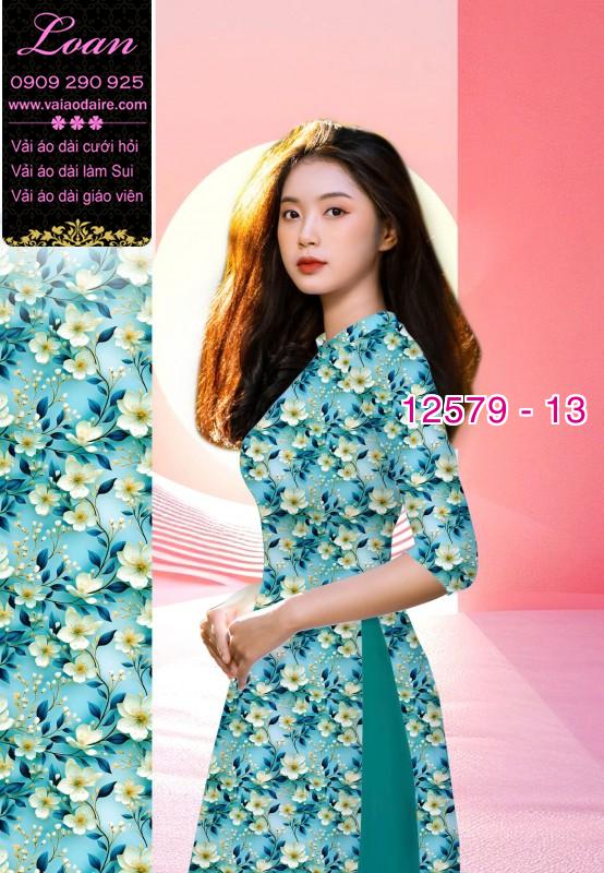 Vải áo dài hoa nhỏ toàn thân