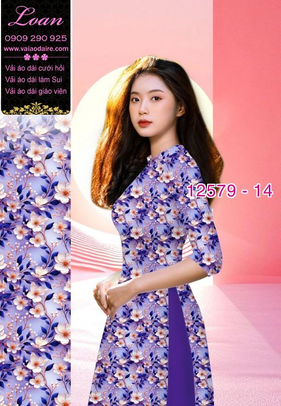 Vải áo dài hoa nhỏ toàn thân