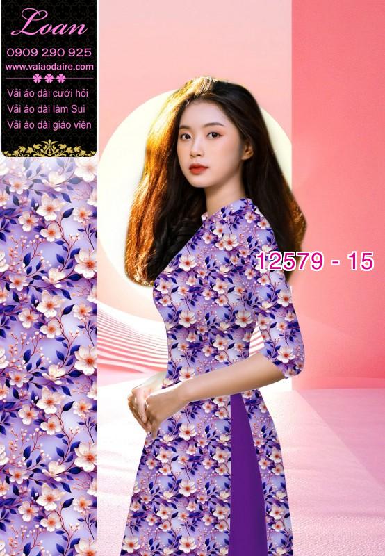 Vải áo dài hoa nhỏ toàn thân