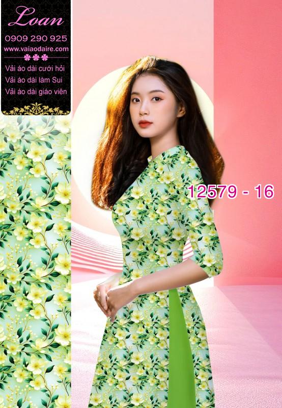 Vải áo dài hoa nhỏ toàn thân