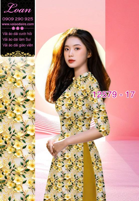 Vải áo dài hoa nhỏ toàn thân