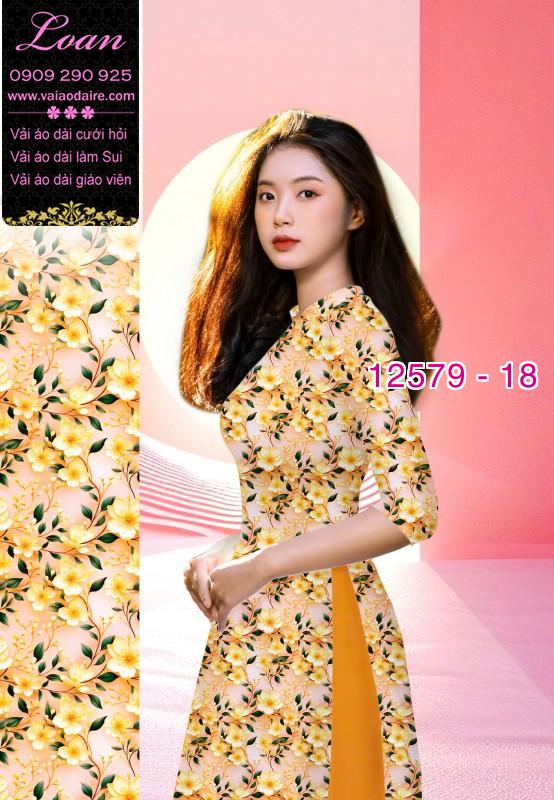 Vải áo dài hoa nhỏ toàn thân