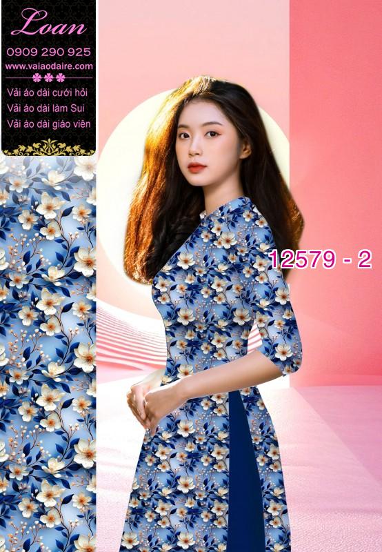 Vải áo dài hoa nhỏ toàn thân
