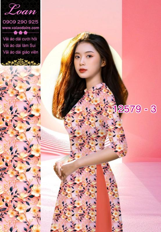 Vải áo dài hoa nhỏ toàn thân