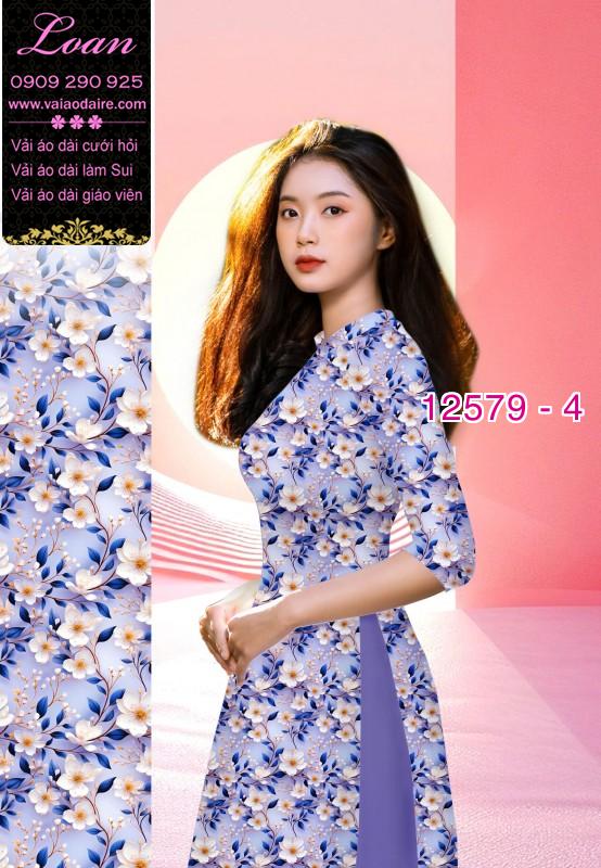 Vải áo dài hoa nhỏ toàn thân