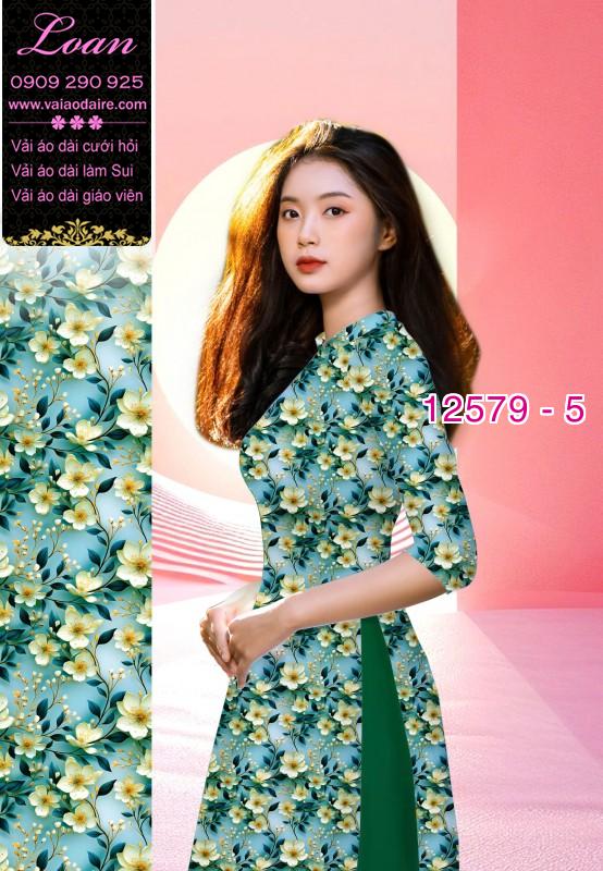 Vải áo dài hoa nhỏ toàn thân