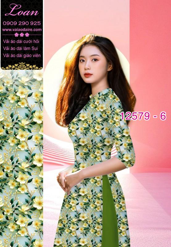 Vải áo dài hoa nhỏ toàn thân