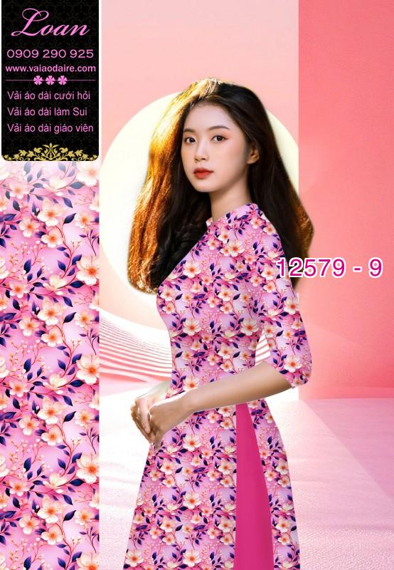 Vải áo dài hoa nhỏ toàn thân