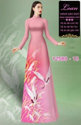 Vải áo dài chim hạc in 3D