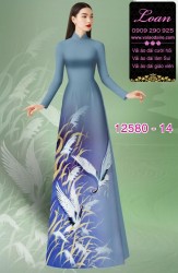 Vải áo dài chim hạc in 3D