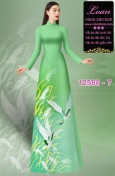 Vải áo dài chim hạc in 3D
