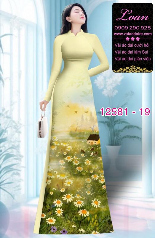 Vải áo dài hoa cúc họa mi