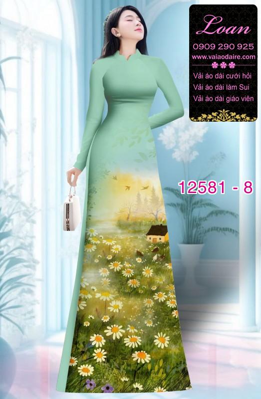 Vải áo dài hoa cúc họa mi