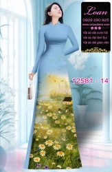 Vải áo dài hoa cúc họa mi