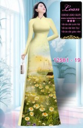 Vải áo dài hoa cúc họa mi