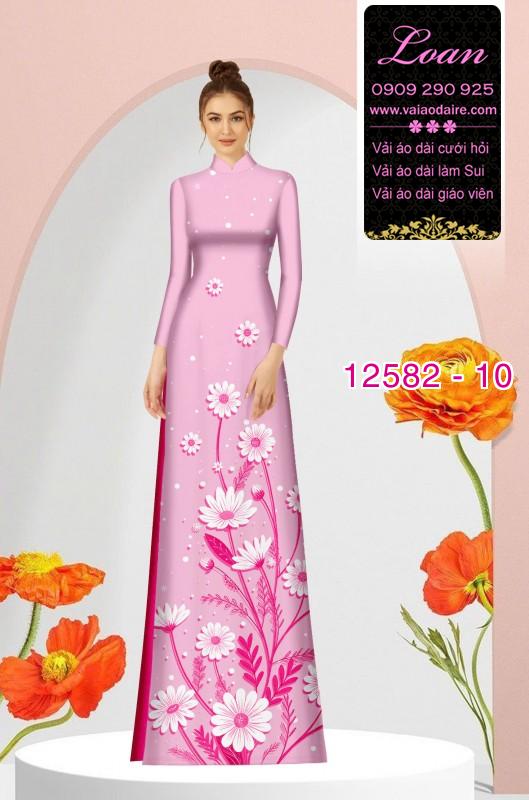 Vải áo dài hoa in 3D