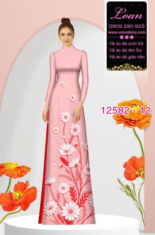 Vải áo dài hoa in 3D