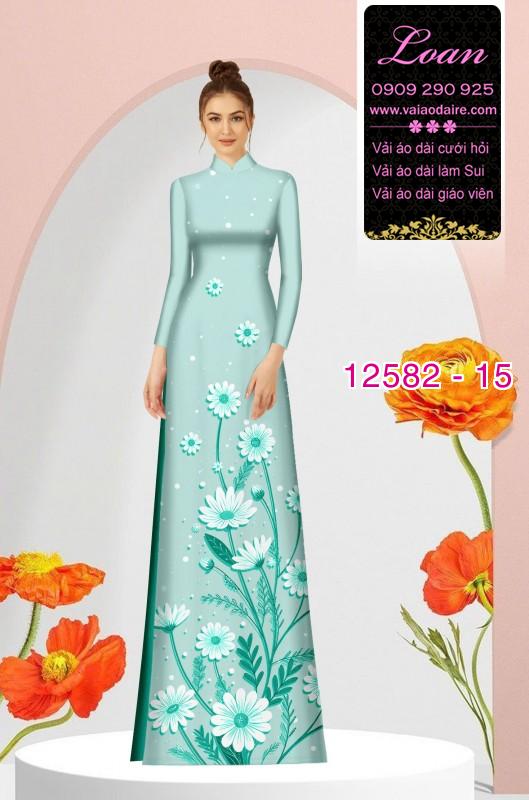 Vải áo dài hoa in 3D