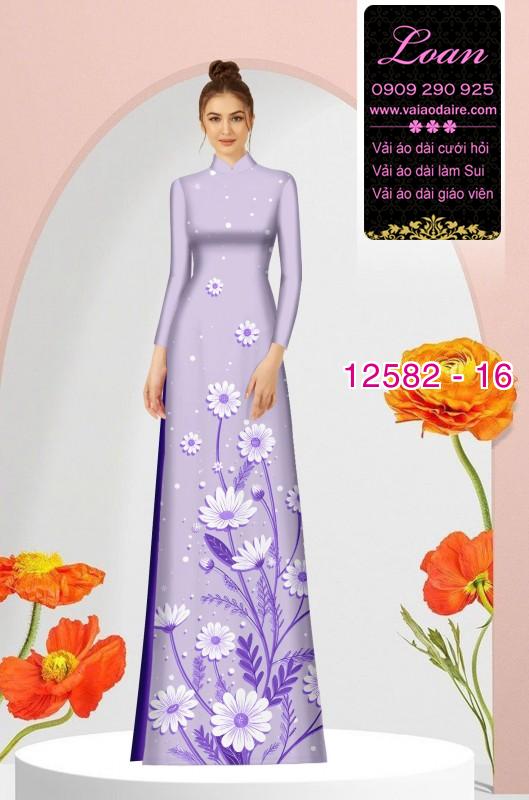 Vải áo dài hoa in 3D
